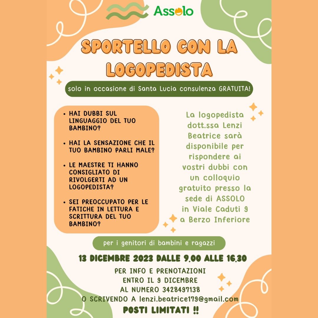 Sportello gratuito con la logopedista
